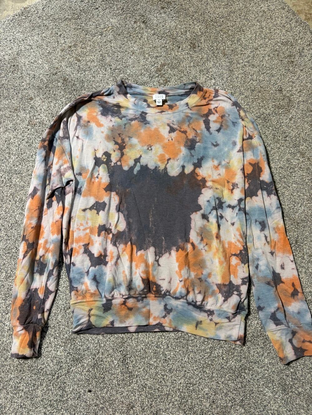 Peyton Jensen womens small tie dye long sleeve top